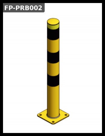 Pullert FP-PRB002 1000 mm Ø76 med fotplate – gul/svart