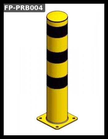 Pullert FP-PRB004 1000 mm Ø152 med kraftig fotplate – gul/svart
