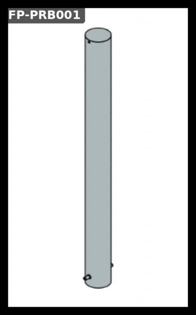 Klassisk pullert i stål for å beskytte porter, vegger og utstyr mot påkjørsel.