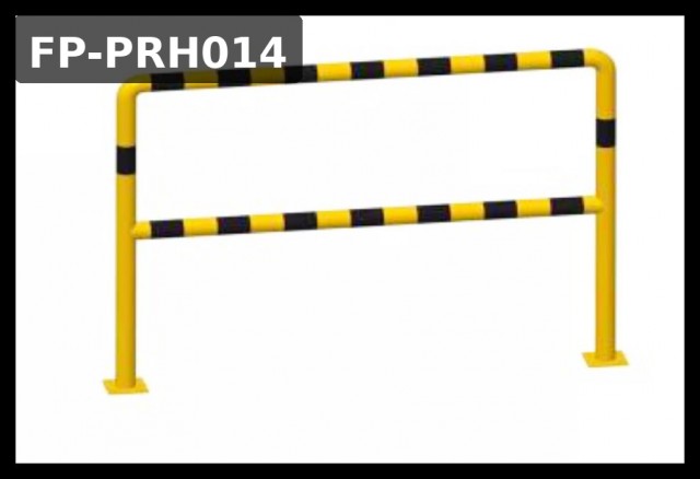 Kompakt barrierevern i stål. Varmforsinket og pulverlakkert gul/svart. Beskytter maskiner og avgrenser trafikksoner i lager og industri.