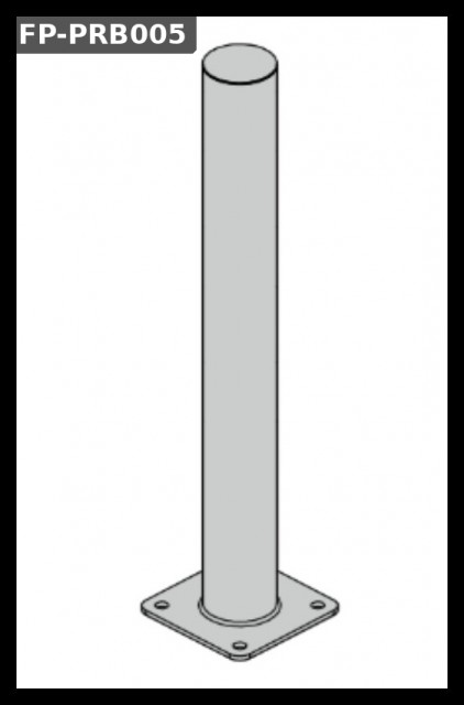 Pullert i varmforsinket stål med fotplate. Korrosjonsbeskyttet og egnet for krevende miljøer.