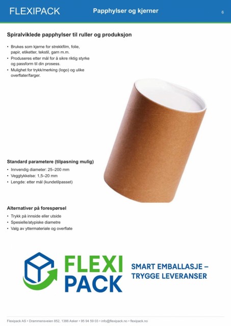 Papppaller – modeller og størrelser (2-veis/4-veis) med mål og kapasitet